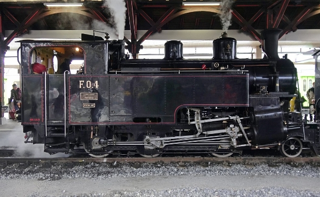 dfb-hg-3-4-4-zweisimmen DFB / BFD HG 3/4 4 -- Zweisimmen -- 03.03.2018 -- Circulation sur le MOB pour le compte du chemin de fer musée du Blonay-Chamby
