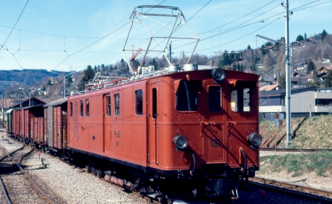 rhb-181-blonay BC / RhB (Bernina Bahn) Ge 4/4 181 -- Blonay -- 07.04.1985